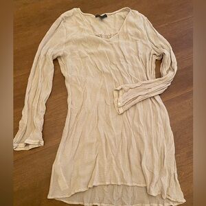 Eileen Fisher 100% silk Cream Colored Top